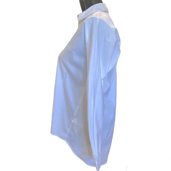 ZARA Woman cotton blend button down blouse - Picture 4 of 9